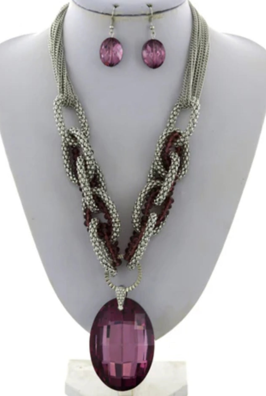 Purple Crystal Necklace