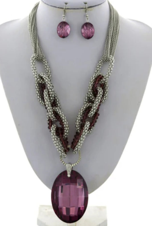 Purple Crystal Necklace