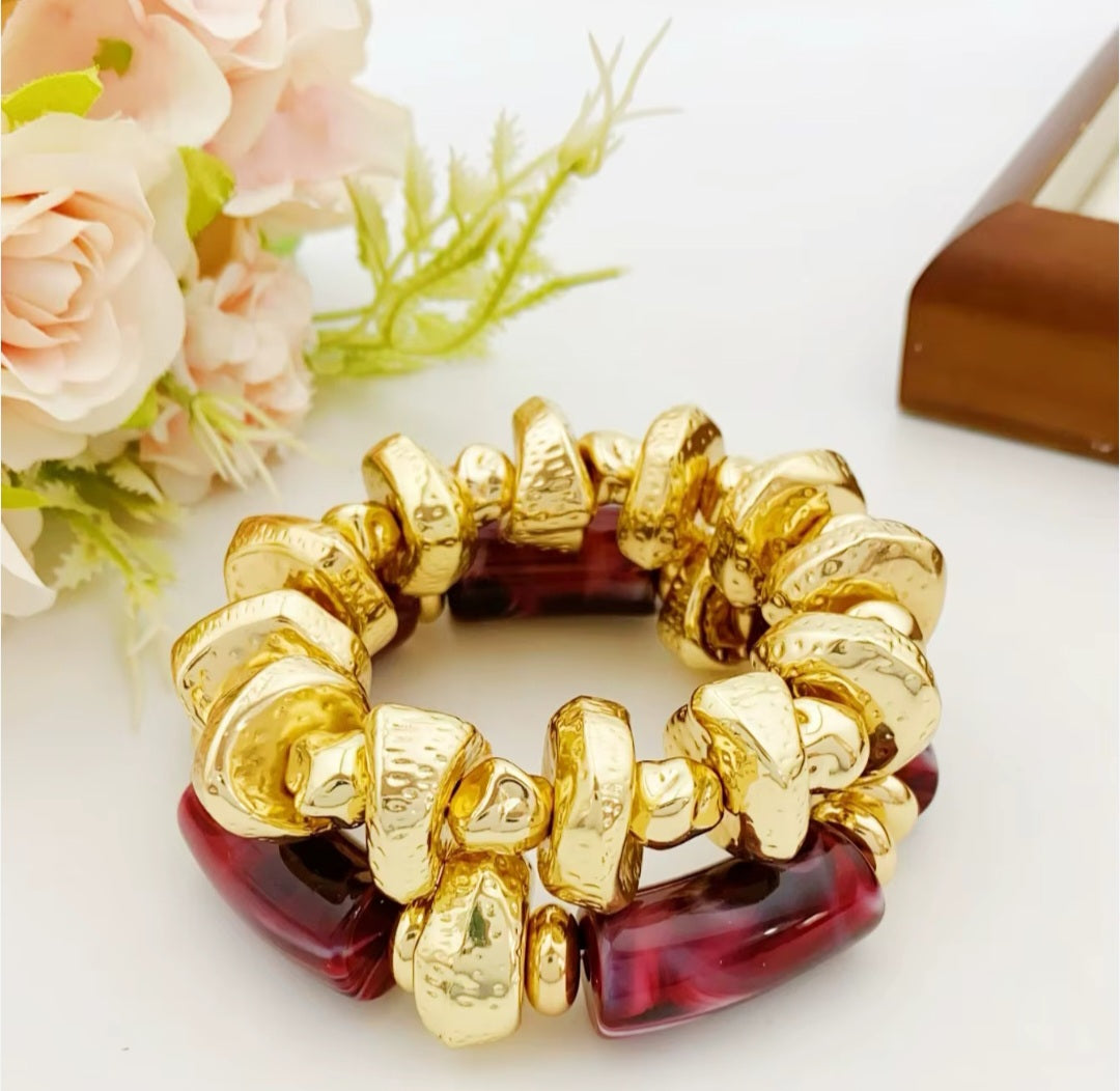 Retro Acrylic Beaded Bracelet